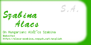 szabina alacs business card